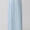 Amaris Gathered Plisse Maxi Skirt – Pale Blue