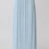 Amaris Gathered Plisse Maxi Skirt – Pale Blue