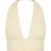 Amaris Sleeveless Plisse Halter Top – Lemon