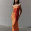 Amaya Strapless Chiffon Maxi Dress – Koi Orchid Print Amaya Strapless Chiffon Maxi Dress – Koi Orchid Print