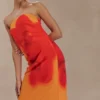 Amaya Strapless Chiffon Maxi Dress – Koi Orchid Print Amaya Strapless Chiffon Maxi Dress – Koi Orchid Print