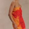 Amaya Strapless Chiffon Maxi Dress – Koi Orchid Print Amaya Strapless Chiffon Maxi Dress – Koi Orchid Print