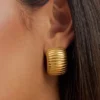 Amelia Textured Hoop – Gold Amelia Textured Hoop – Gold