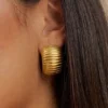 Amelia Textured Hoop – Gold Amelia Textured Hoop – Gold