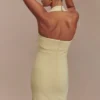 Amelita Suiting Halter Midi Dress – Pale Lemon Amelita Suiting Halter Midi Dress – Pale Lemon