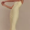 Amelita Suiting Halter Midi Dress – Pale Lemon Amelita Suiting Halter Midi Dress – Pale Lemon