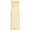 Amelita Suiting Halter Midi Dress – Pale Lemon Amelita Suiting Halter Midi Dress – Pale Lemon