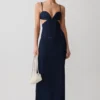 Amila Denim Cupped Maxi Dress – Indigo Blue