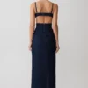 Amila Denim Cupped Maxi Dress – Indigo Blue