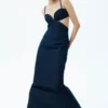 Amila Denim Cupped Maxi Dress – Indigo Blue
