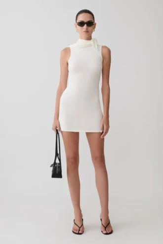Amilee Scarf Knit Mini Dress – Ivory