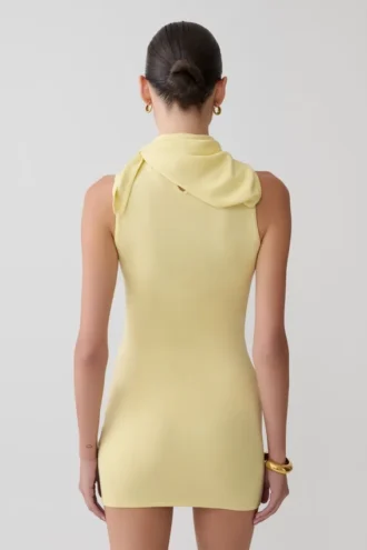 Amilee Scarf Knit Mini Dress – Lemon