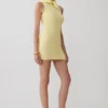 Amilee Scarf Knit Mini Dress – Lemon