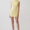 Amilee Scarf Knit Mini Dress – Lemon