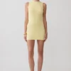 Amilee Scarf Knit Mini Dress – Lemon