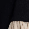 Amirose Ruffle Knit Midi Dress – Black Amirose Ruffle Knit Midi Dress – Black