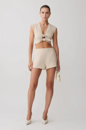 Anahita Linen Short – Natural