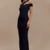 Anastasia One Shoulder Modal Midi Dress – Black Anastasia One Shoulder Modal Midi Dress – Black