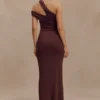 Anastasia One Shoulder Modal Midi Dress – Mahogany Anastasia One Shoulder Modal Midi Dress – Mahogany