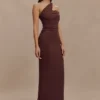 Anastasia One Shoulder Modal Midi Dress – Mahogany Anastasia One Shoulder Modal Midi Dress – Mahogany