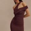 Anastasia One Shoulder Modal Midi Dress – Mahogany Anastasia One Shoulder Modal Midi Dress – Mahogany