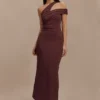 Anastasia One Shoulder Modal Midi Dress – Mahogany Anastasia One Shoulder Modal Midi Dress – Mahogany