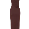 Anastasia One Shoulder Modal Midi Dress – Mahogany Anastasia One Shoulder Modal Midi Dress – Mahogany