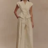 Raya Mid Rise Wide Leg Linen Pant – Natural Beige Raya Mid Rise Wide Leg Linen Pant – Natural Beige