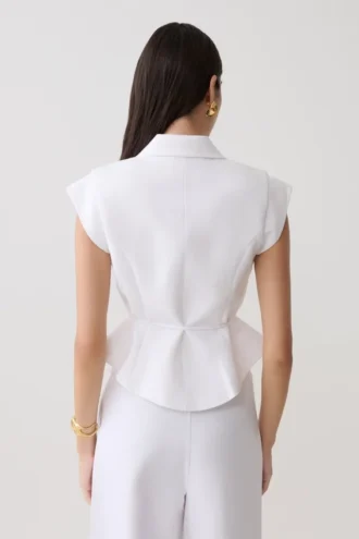 Andina Shortsleeve Linen Top – White