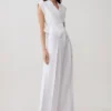 Andina Shortsleeve Linen Top – White