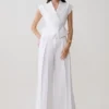 Andina Shortsleeve Linen Top – White