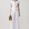 Andina Shortsleeve Linen Top – White