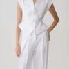 Andina Shortsleeve Linen Top – White