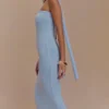 Andrea Strapless Knit Maxi Dress – Light Blue Andrea Strapless Knit Maxi Dress – Light Blue