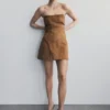 Andy Faux Suede Mini Dress – Camel Andy Faux Suede Mini Dress – Camel