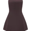 Anette Bandage Knit Strapless Top – Chocolate Anette Bandage Knit Strapless Top – Chocolate