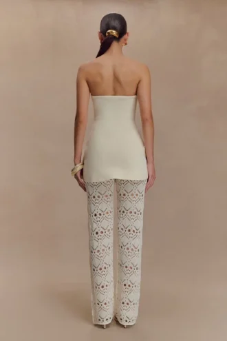 Trena Crochet Knit Pants – Ivory