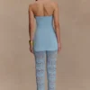 Anette Bandage Knit Strapless Top – Sky Blue Anette Bandage Knit Strapless Top – Sky Blue