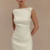 Angela Textured Boucle Mini Dress – Ivory Angela Textured Boucle Mini Dress – Ivory