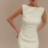 Angela Textured Boucle Mini Dress – Ivory Angela Textured Boucle Mini Dress – Ivory