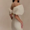 Angelica Taffeta Off Shoulder Bridal Gown – Soft Beige Angelica Taffeta Off Shoulder Bridal Gown – Soft Beige