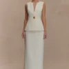 Angelie Suiting Maxi Skirt – Ivory