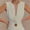 Angelie Suiting Vest Top – Ivory Angelie Suiting Vest Top – Ivory