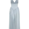 Angelina Scuba Halter Midi Dress – Pale Blue