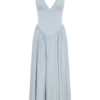Angelina Scuba Halter Midi Dress – Pale Blue