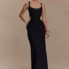 Angelique Beaded Crepe Maxi Dress – Black Angelique Beaded Crepe Maxi Dress – Black
