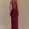Angelique Beaded Crepe Maxi Dress – Wine Angelique Beaded Crepe Maxi Dress – Wine