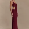 Angelique Beaded Crepe Maxi Dress – Wine Angelique Beaded Crepe Maxi Dress – Wine