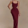Angelique Beaded Crepe Maxi Dress – Wine Angelique Beaded Crepe Maxi Dress – Wine