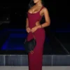 Angelique Beaded Crepe Maxi Dress – Wine Angelique Beaded Crepe Maxi Dress – Wine